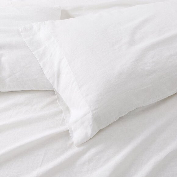 Echelon Washed Linen King Size Pillow Case White - Picture 1 of 6
